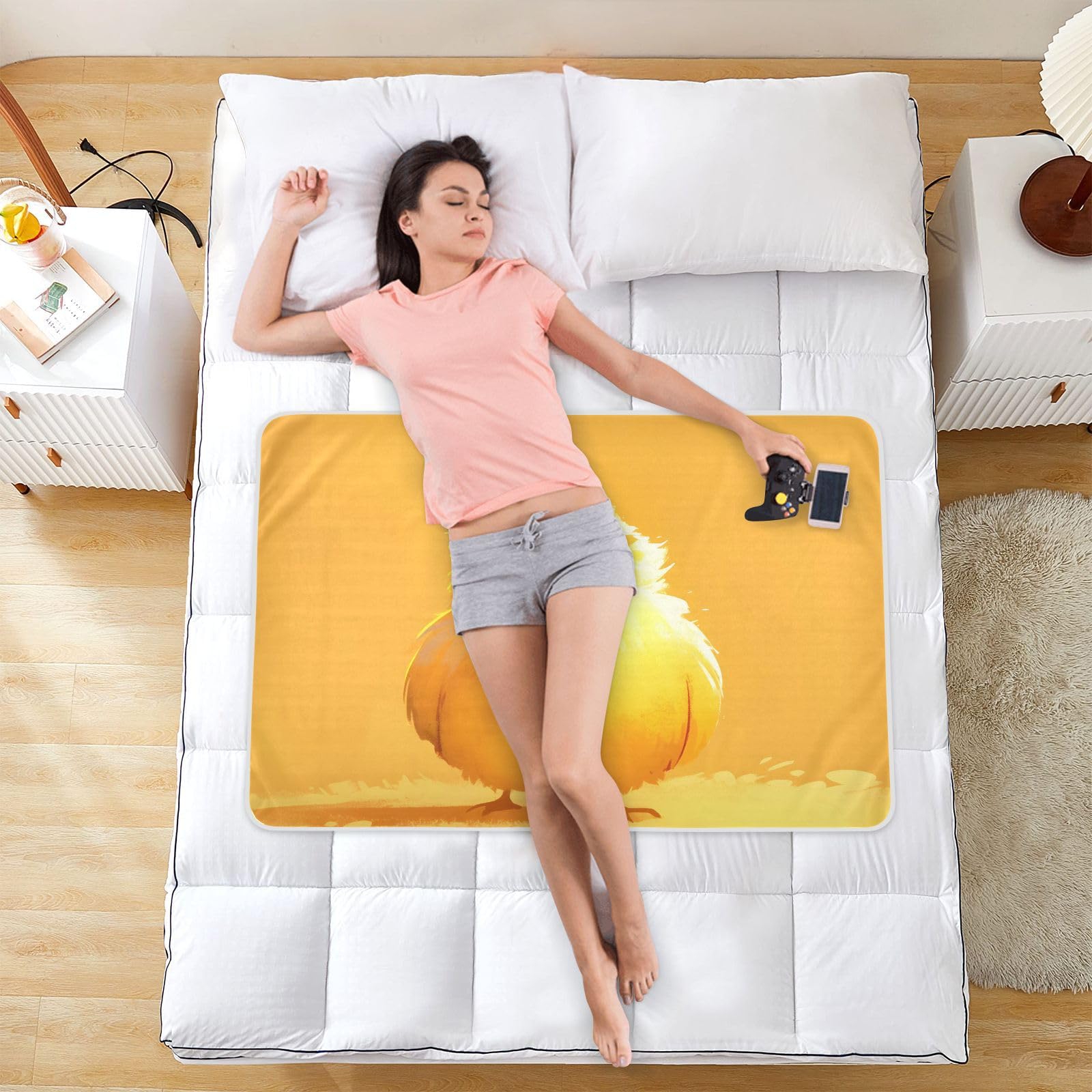 CEBUGI 34” x 52”Washable Underpads Heavy Absorbency Waterproof Incontinence Bed Pads Little Chick Pee Pads for Adults Kids and Baby