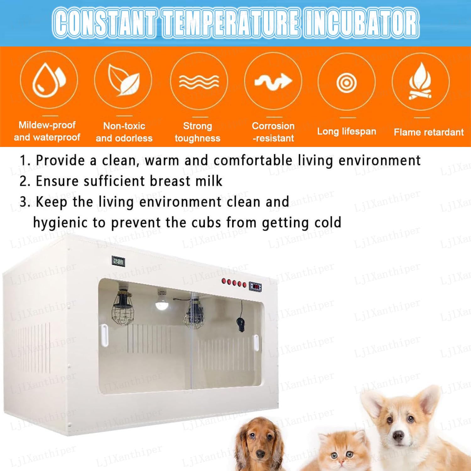 Incubadoras Manuales para Animales Pequeños,Incubadora para Gatos Y Cachorros,Cabina para Cachorros Recién Nacidos,para Pollitos Recién Nacidos,Codornices,Aves 100 * 60 * 60