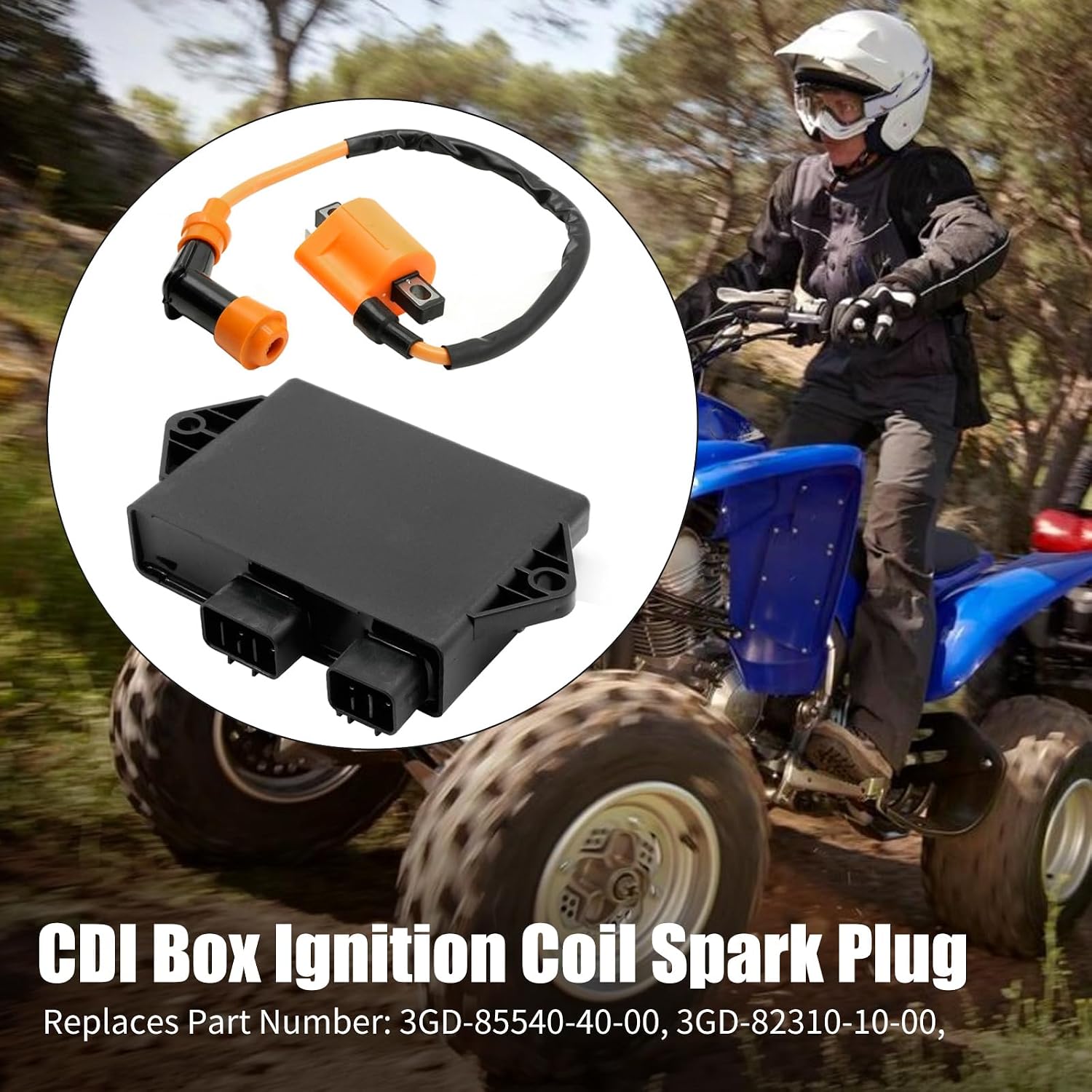 EATAKWARD 3GD-85540-40-00 CDI Box Ignition Coil Spark Plug, Replacement for Yamaha Warrior 350 YFM350X 1997-2001, Replaces 3GD-85540-40-00 3NS-82370-00-00