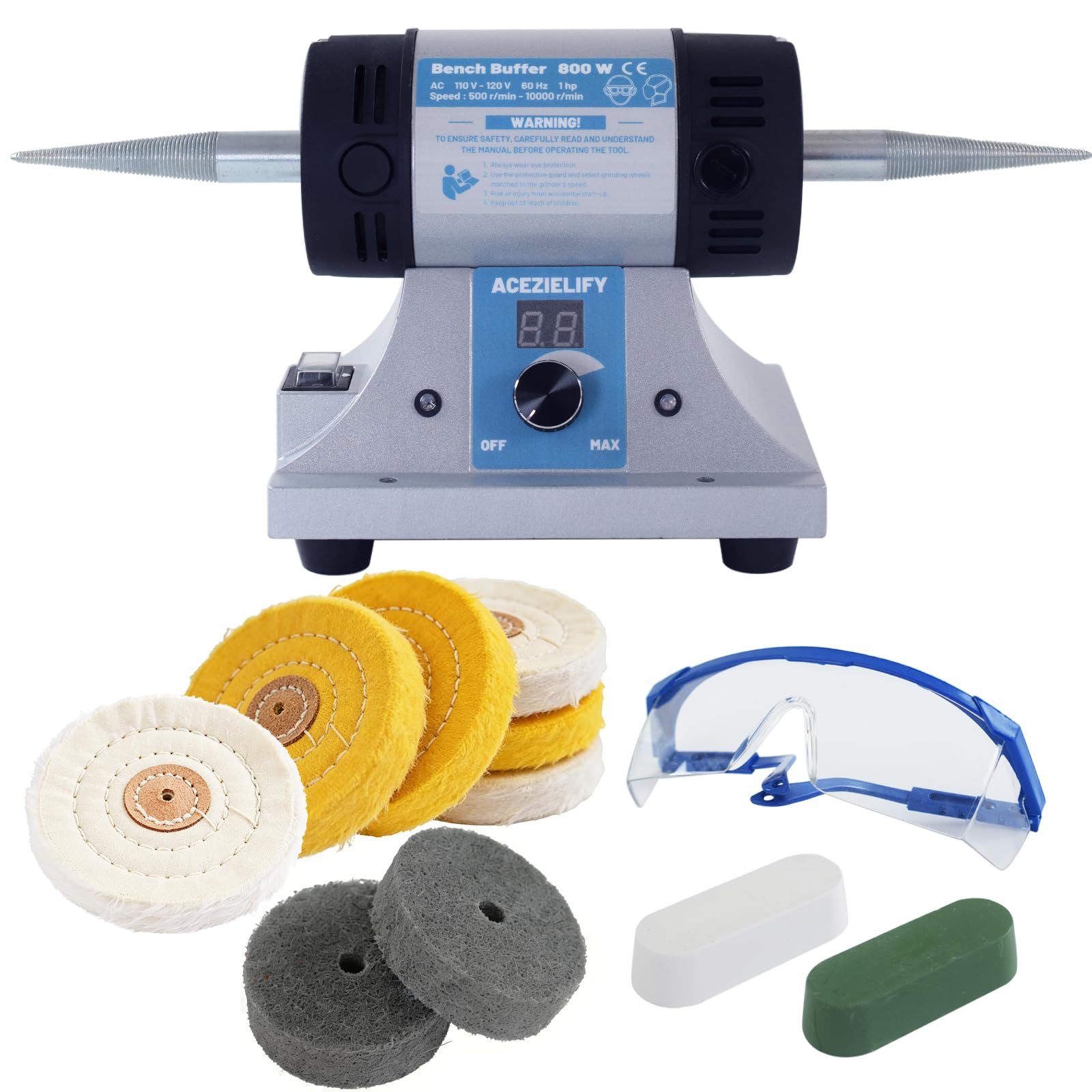 Amazon.com: ACEZIELIFY 800W Jewelry Polisher, Variable Speed Bench