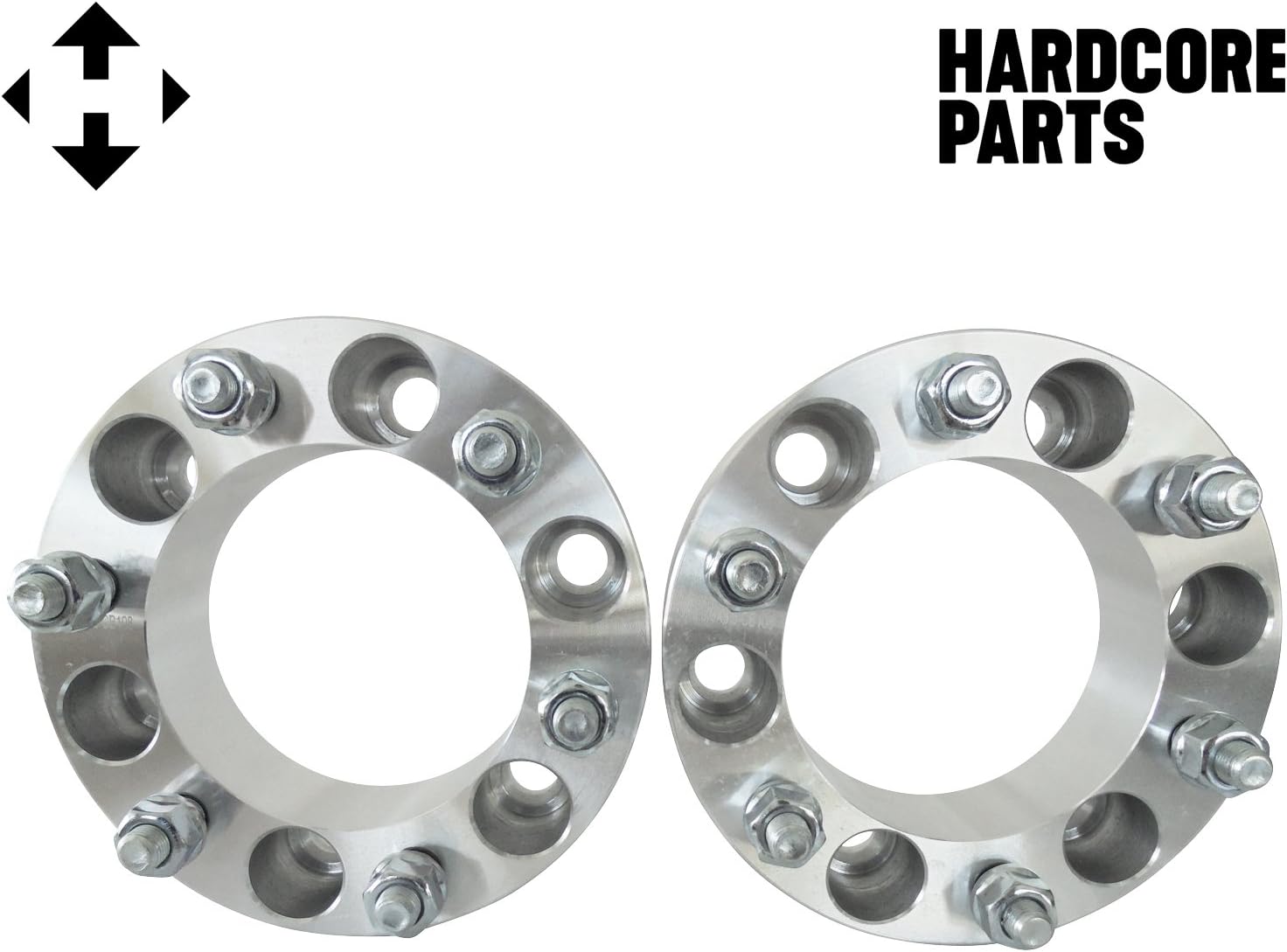 2 QTY Wheel Spacers Adapters 4" (2 inch Per Side) fits all 6x5.5 (6x139.7) vehicle to 6x5.5 wheel patterns with M12 - 1.5 threads - Compatible with Toyota Isuzu Chevroloet GMC Dodge Ford Honda Hummer