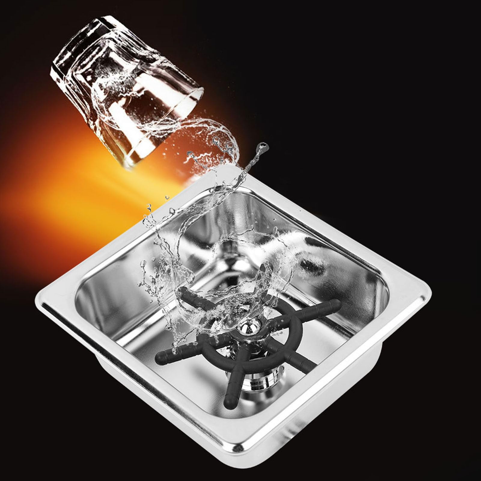 Jeffergarden Vaporizador Lanzador Rinser Lavadora automática de Vasos de Acero Inoxidable Limpiador de Vidrio Enjuague para Bar de Hotel Café Leche Taza de té