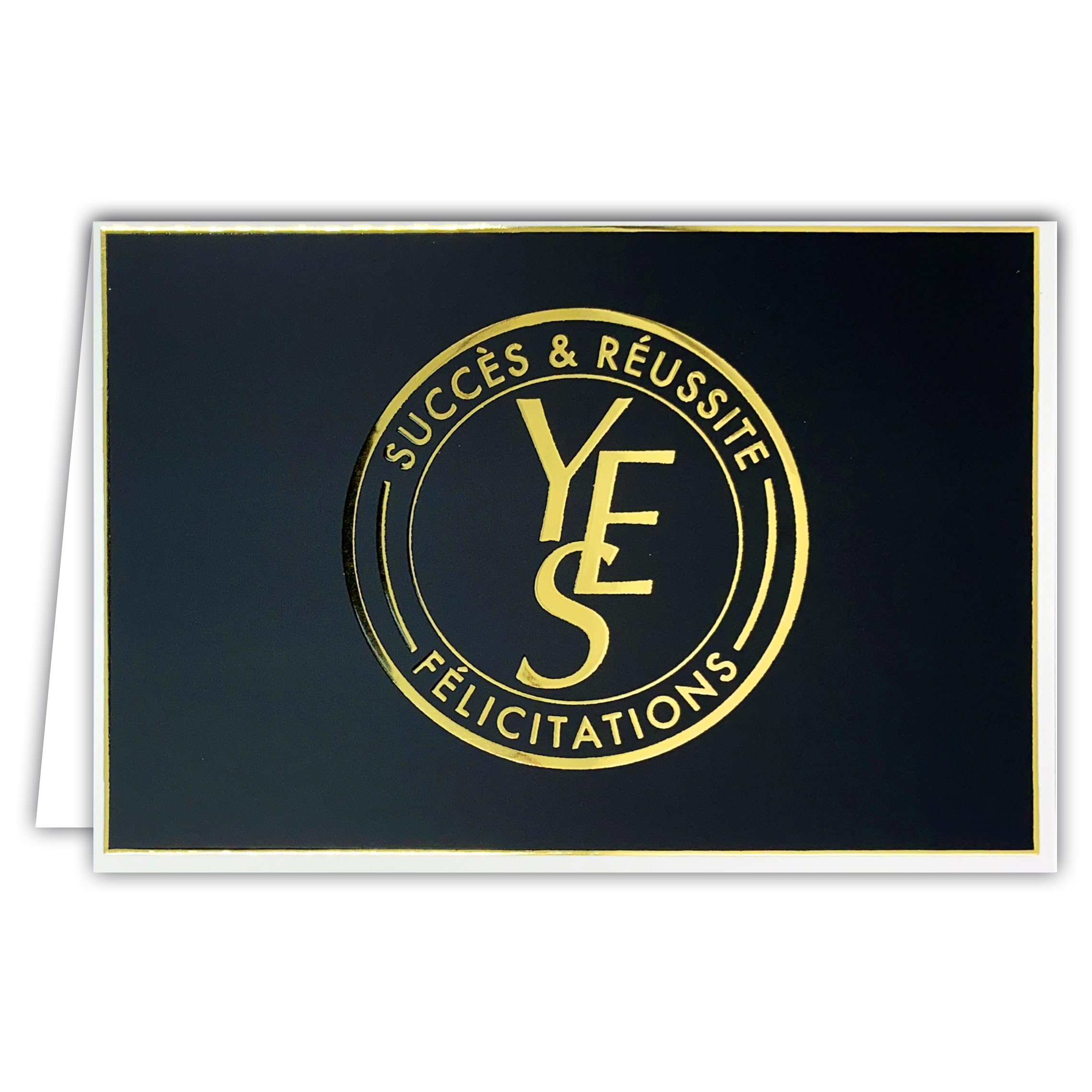 69-5165 YES Success & Success Congratulations Card – Luxury Prestige Collection Greeting Card in Shiny Gold – Success Gift Idea – Graduation – With White Envelope 12 x 17.5 cm – Made in France