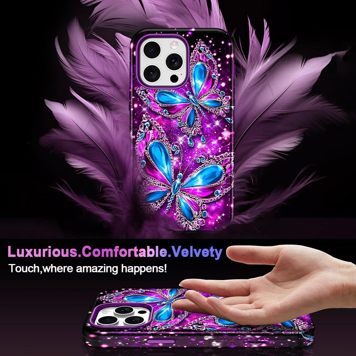 Casetego for iPhone 15 Pro Max Case,Compatible with MagSafe,[Military Grade Drop Test] Full Body Protection Slim Shockproof Rugged Marble Women Girls Case for iPhone 15 Pro Max 6.7 inch,All Purple - Image 7