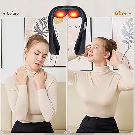 LAOBEN Neck and Shoulder Massager for Shoulder Massage and Neck Massage, Shiatsu Neck Massager with Heat, Shiatsu Back Massager for Office & Home Use, Birthday Gifts for Him Her (Parents/Friends)
