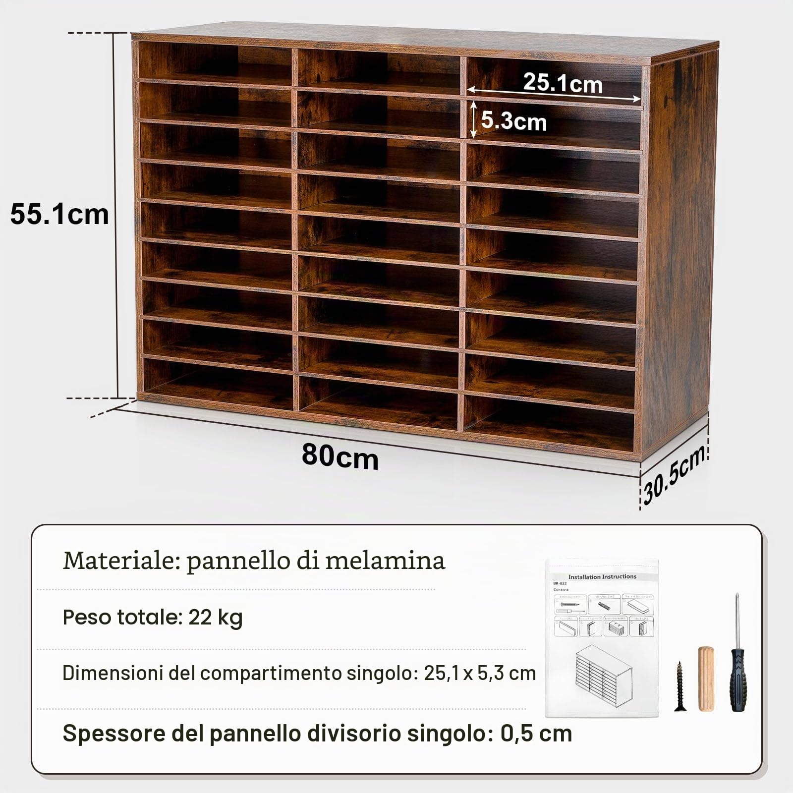 GUUSII HOME Porta Documenti Ufficio Scrivania Organizzatore Portadocumenti a4 Organizer Ufficio Portaoggetti Documenti Desk Organizer Vaschette Legno Cassettiera Con (marrone)