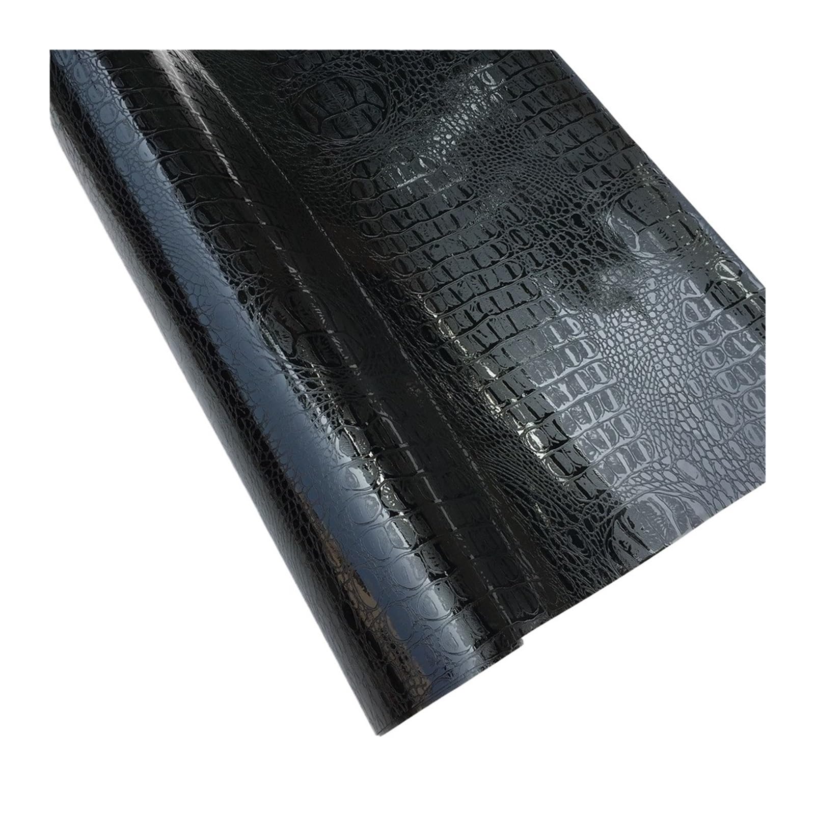 Schwarze Krokodil-Vinyl-Autofolie for Motorräder, kompatibel mit Autoaufklebern, Styling, Computer, Laptop, Fahrzeuginnenraum(50X152 CM)