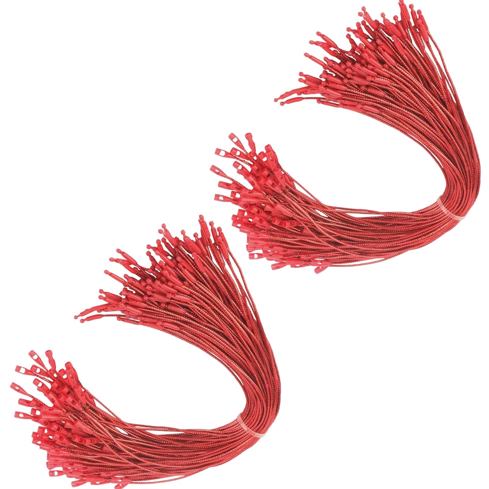 ZBIianxer 200 Piece Pre Cut Cord with Clip Locking Decoration Fasteners Rope Ornament Hook String for Christmas Tree Ornamentation Christmas Ornament Hangers String