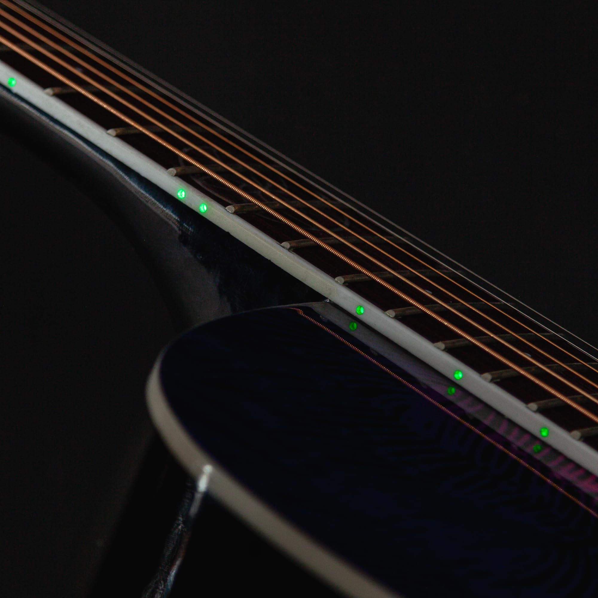 Lindo Swallow V2 - Corde in nylon per chitarra elettroacustica | Dreamcatcher 12° tasto intarsiato | viola rosa scoppio
