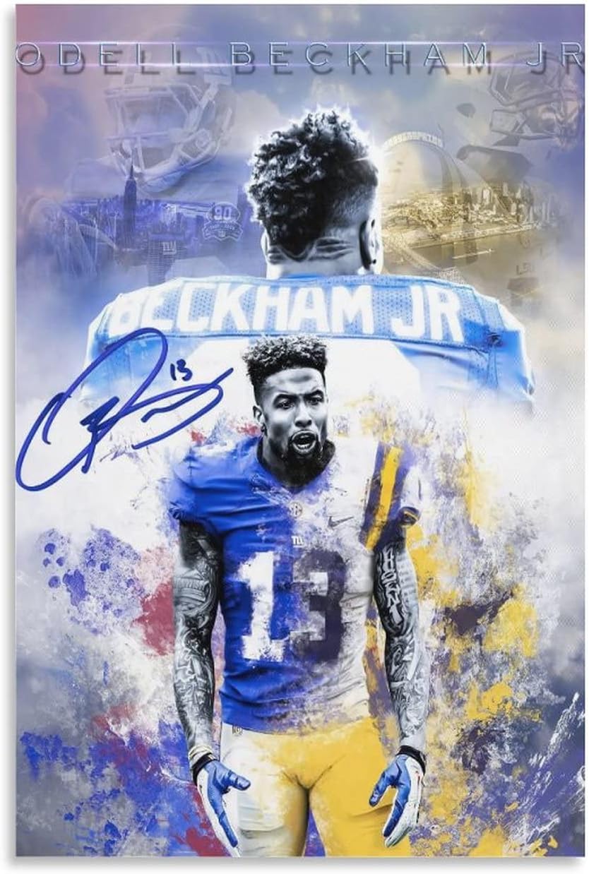 ZBDLXMD Odell Beckham Jr Poster for Room Aesthetic Poster Canvas 90s Wall Art Room Aesthetic ...
