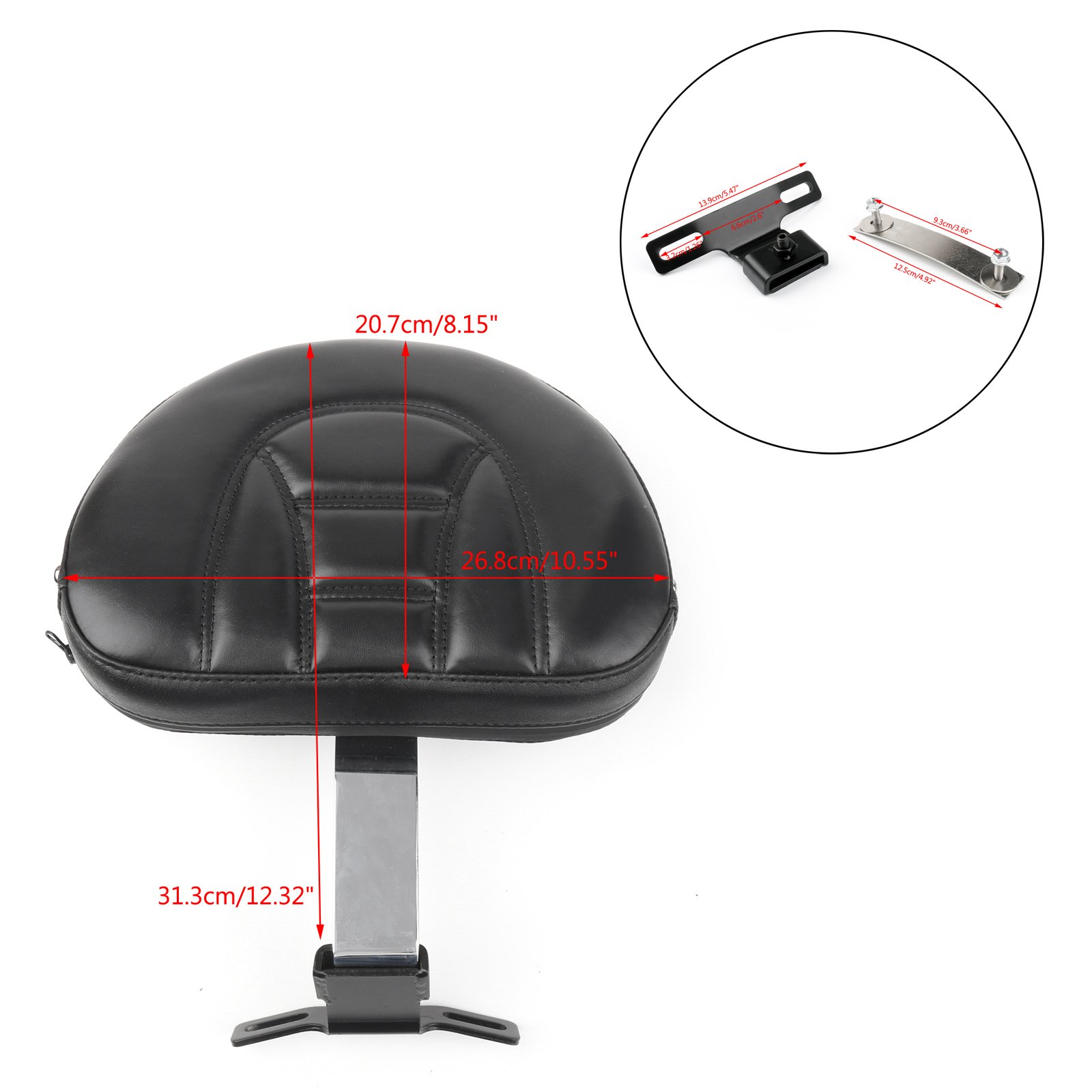 Topteng Piloto Asiento del Conductor Respaldo Pad Apto para Harley Fat niño en Edad Herit Sof Cola FLSTC 07-2017
