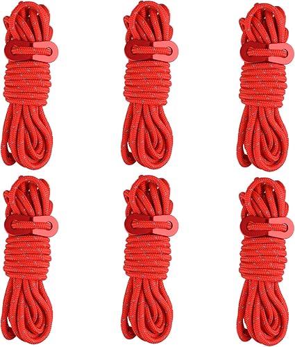 Azarxis - Cuerda de guía de tienda de campaña reflectante de 0.157in, cable de cuerda liviana con ajuste de aluminio, tensor de cable de tienda de