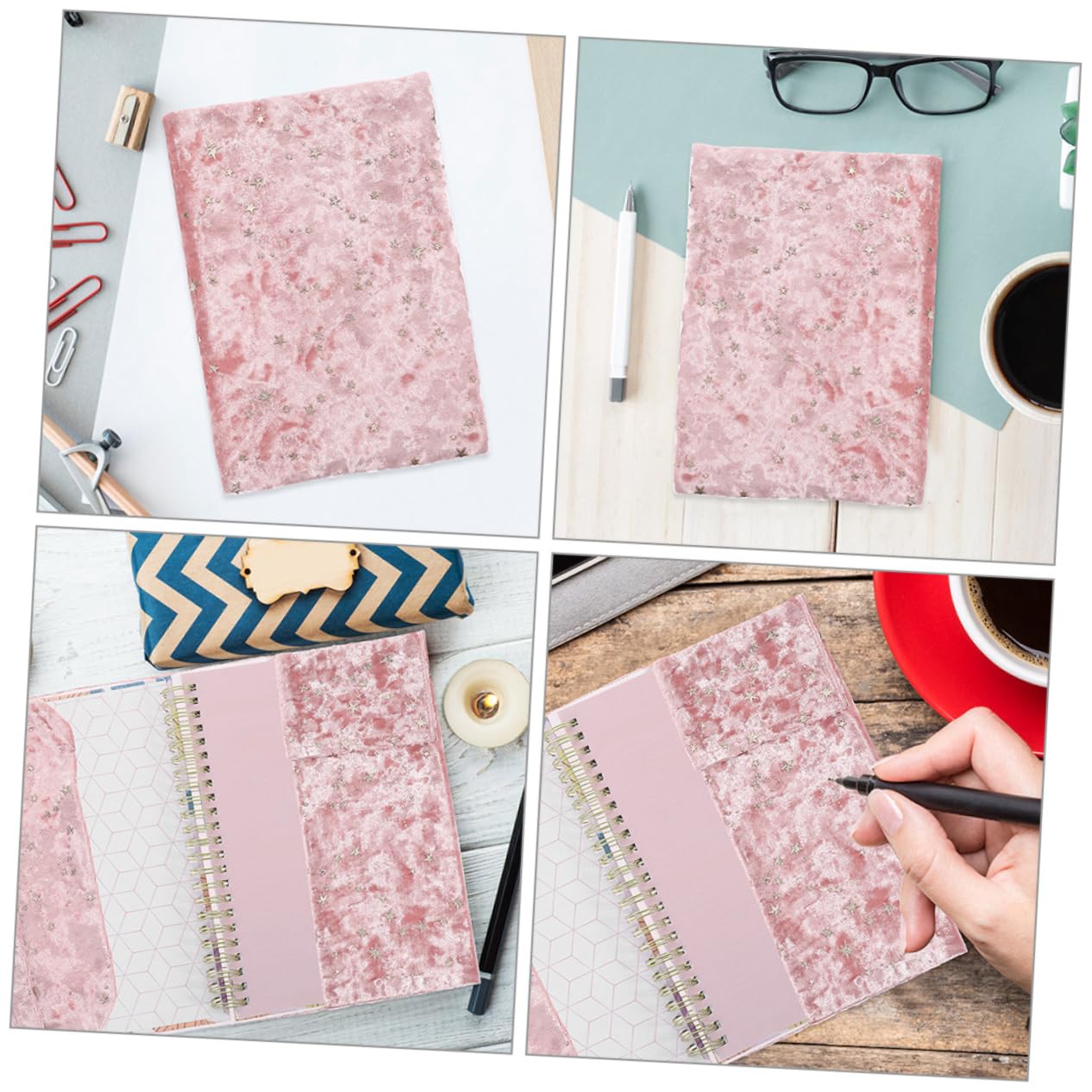 SHINEOFI 5 Stück Bucheinband aus Stoff buchumschläge für schulbücher bücherumschläge für schulbücher Schutz Abdeckung dekoration Buchleinen zum Binden von Büchern Buchdekor aus Stoff Rosa