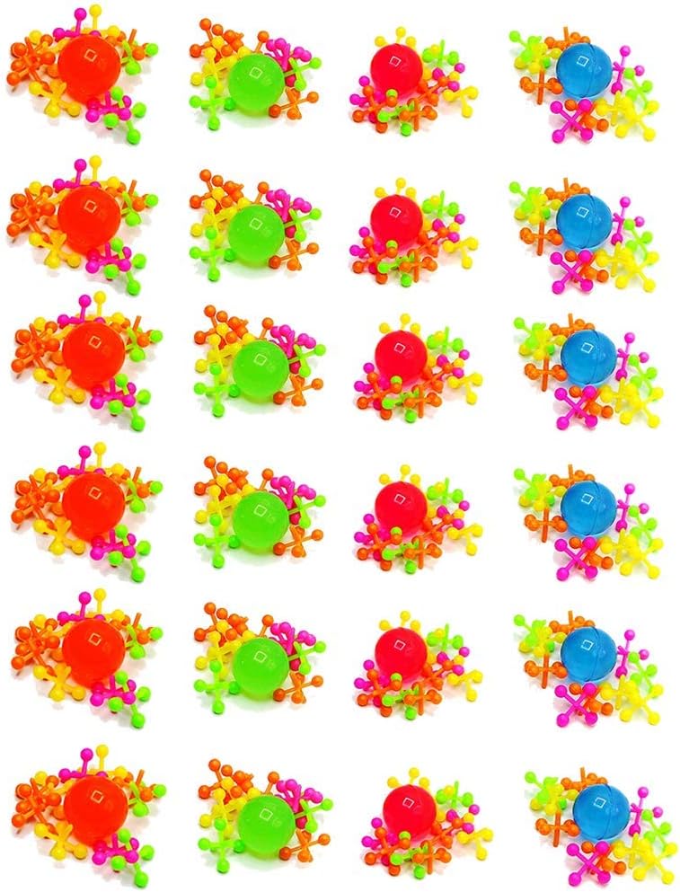 Kicko Plastic Jacks Set Jacks Game Assorted Neon Colors