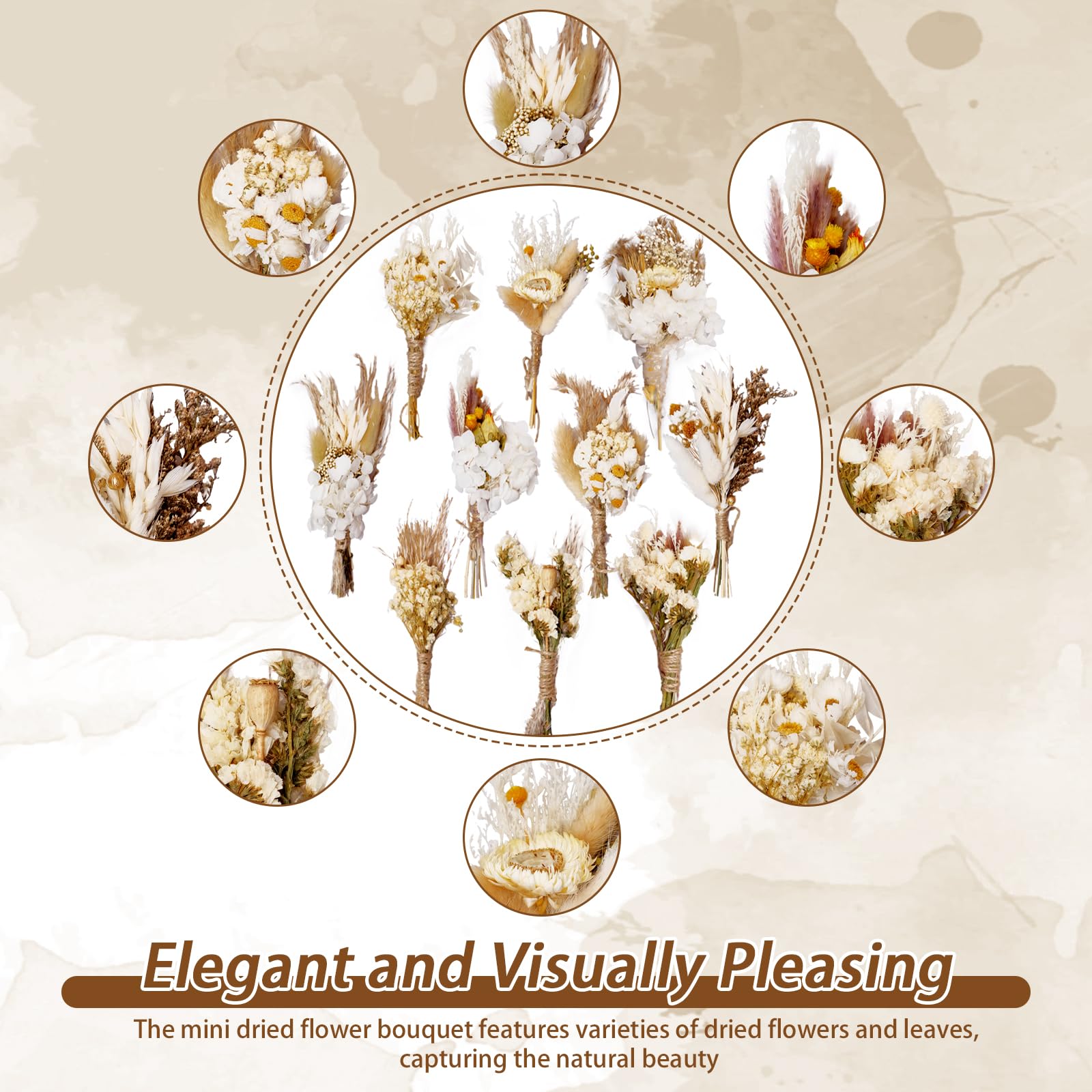 30 bouquet di fiori secchi per matrimoni e artigianato, mini piante floreali fatte a mano per decorazioni di vasi, fai da te, foto bouquet, regalo per uomini e damigelle d'onore