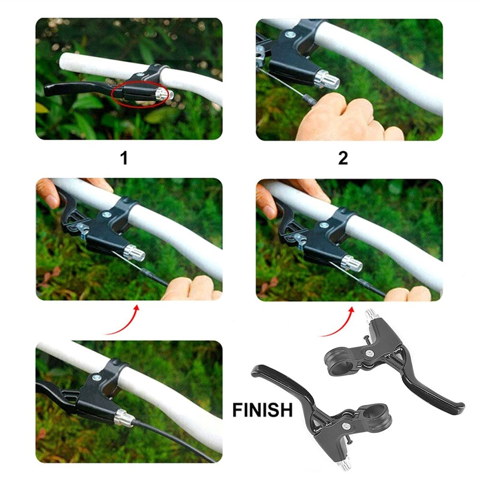 Leva del freno per bici 2 pezzi maniglia leggera per leva del freno per bici mountain MTB bicicletta leve freno in lega maniglia del freno per moto parti di bicicletta (colore: nero)
