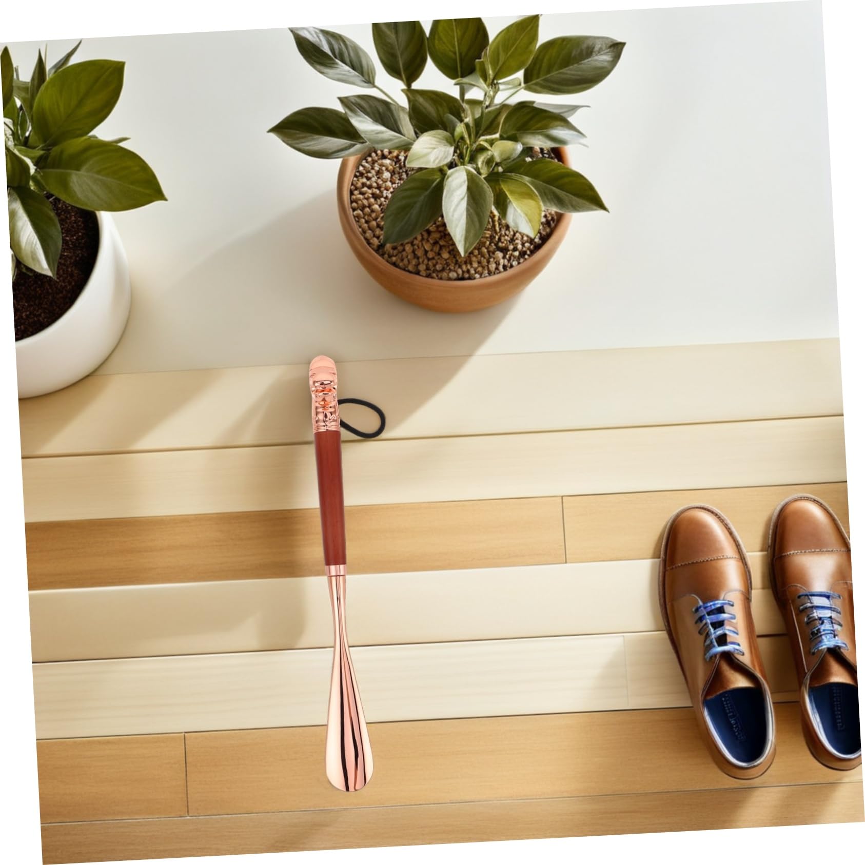 KOMBIUDA Calzascarpe lungo Lega di Zinco Testa di Leone 32 Cm | Design Ergonomico e Robusto, per Casa e Uso Quotidiano, Adatto a Anziani e Persone Disabilità