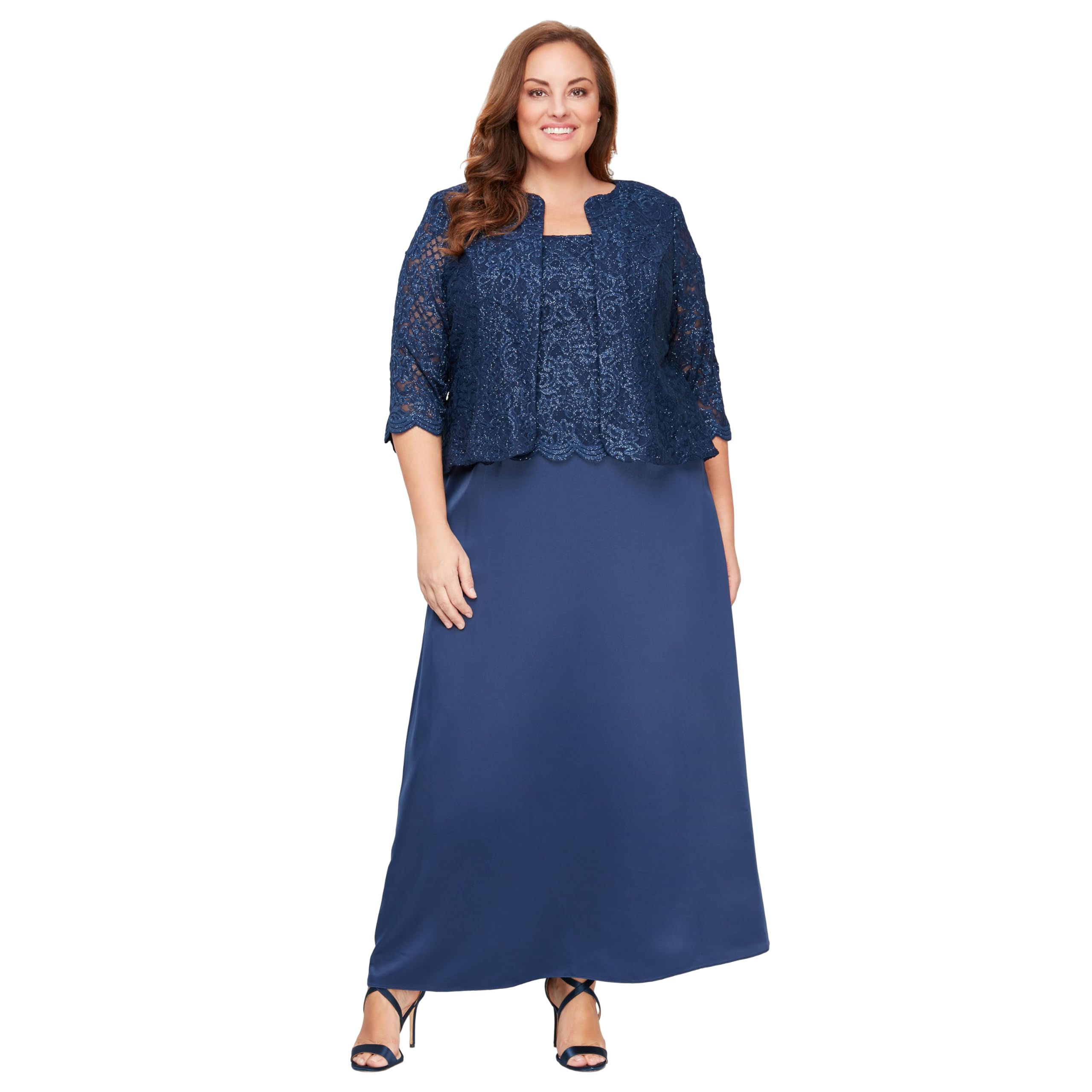 Alex Evenings Womens Two Piece Mother of The Bride Dress with Lace Jacket