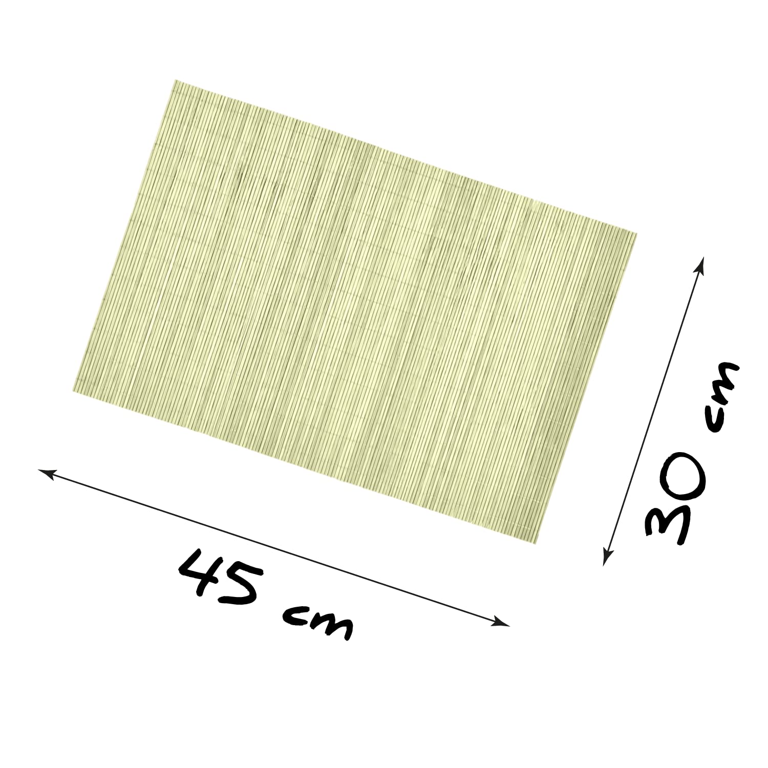 30 x 45 cm Rectangular Bamboo Table Mat - Non-slip, Washable, Heat and Dirty Resistant - Breakfast Lunch and Dinner, Home in the Kitchen or Restaurant (SBI) - Image 2