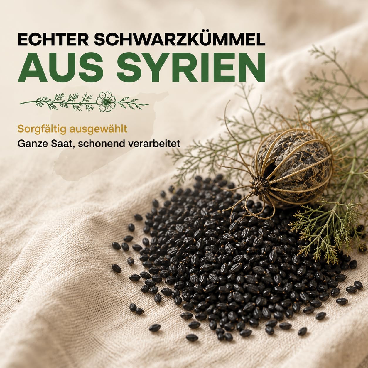 GiDeli Schwarzkümmel Ganz 3x5kg - Echter Nigella Sativa aus Syrien - Tiefes Erdiges Aroma, Schonend Verarbeitet - Frische Ganze Schwarzkümmelsamen Vegan für Brot, Salate, Joghurt & Tee