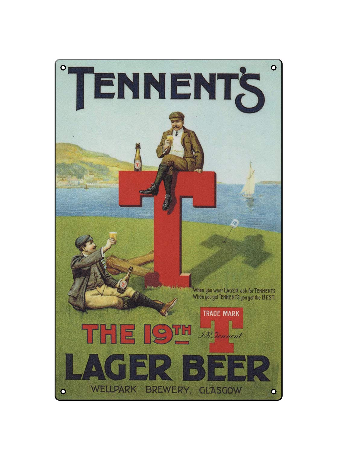Tainsi Gold Boggevi Kells Tennent's T Lager Beer Well Park Brewery Glasgow Metal Steel Advertising Wall Sign - Tin Signs Metal Poster Gift 200Mm X 300Mm