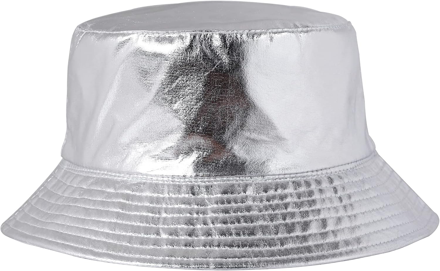Unisex Metallic Bucket Hat Waterproof Holographic Bucket Hat Fishing Hat Trendy Hip Pop Sun Cap - Image 7
