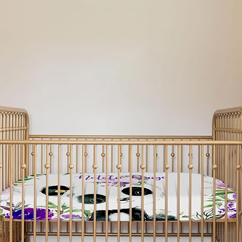 Miniatura 6 de Sábanas personalizadas para cuna, paquete de 2  Sábanas portátiles para cuna con nombre, juego de ropa de cama de guardería para niñas  Juego de