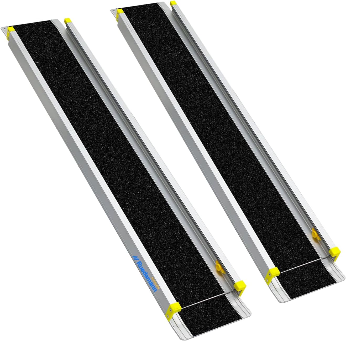 Ruedamann 6FT Adjustable Aluminum Wheelchair Ramp, Usable Width 6.7", 600lbs Capacity,Portable Telescoping Non-Skid Surface Wheelchair Ramp for Home, Stairs, Steps