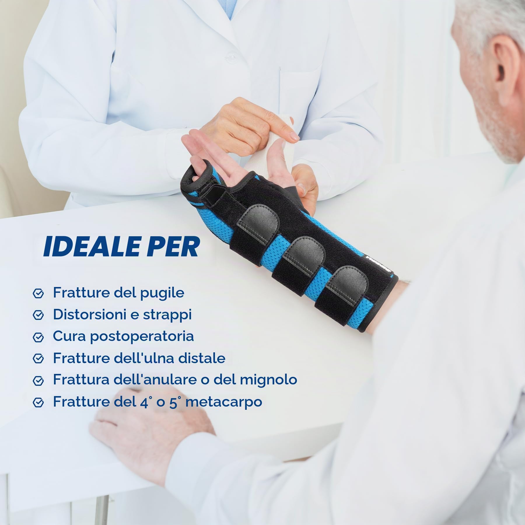 Stecca per frattura del pugile, stecca per grondaia ulnare mano destra, tutore per mano stecca del 4° e 5° metacarpo, ortesi per mano e polso del pugile per donne e uomini, destra, S