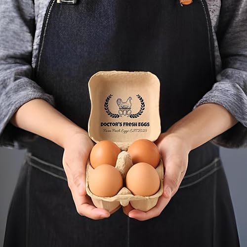 Miniatura 6 de Sello personalizado para cartón de huevos frescos - Sellos personalizados de cartón de huevos de madera y goma para gallineros agrícolas Homestead