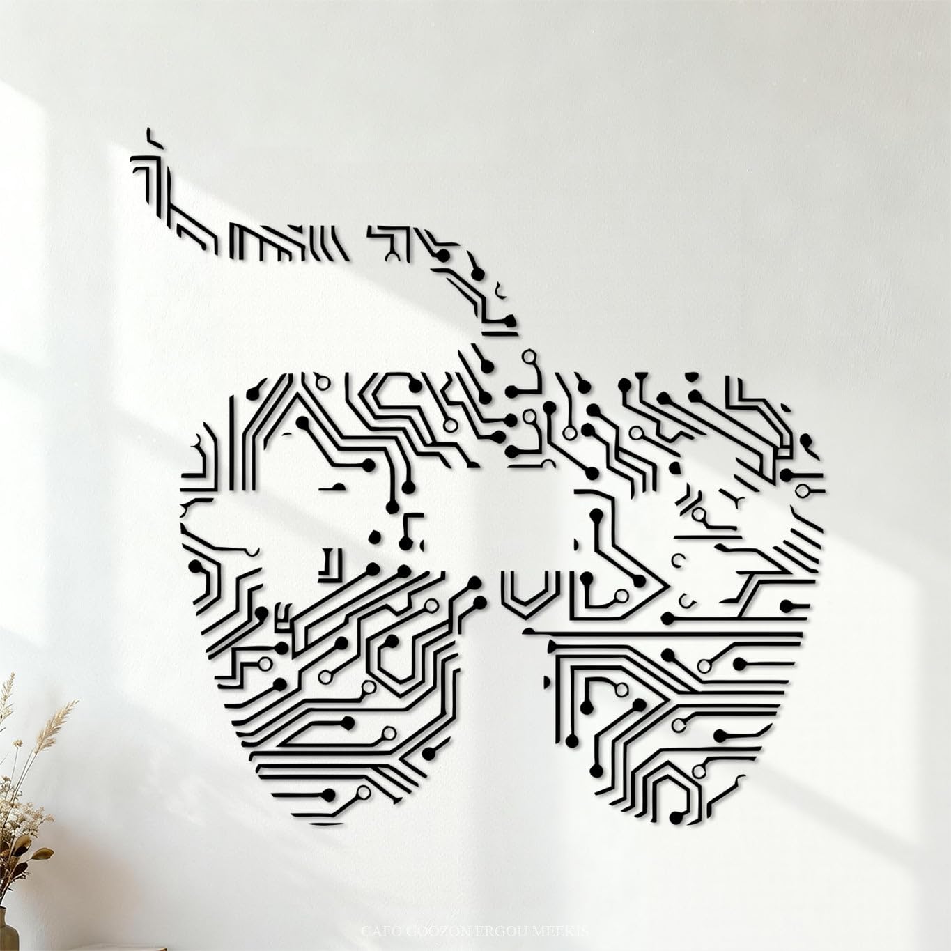 Joystick Chip Video Game Playroom Mural and Wall Vinyl Decal 72x72.2cm Tattoo Culture Black