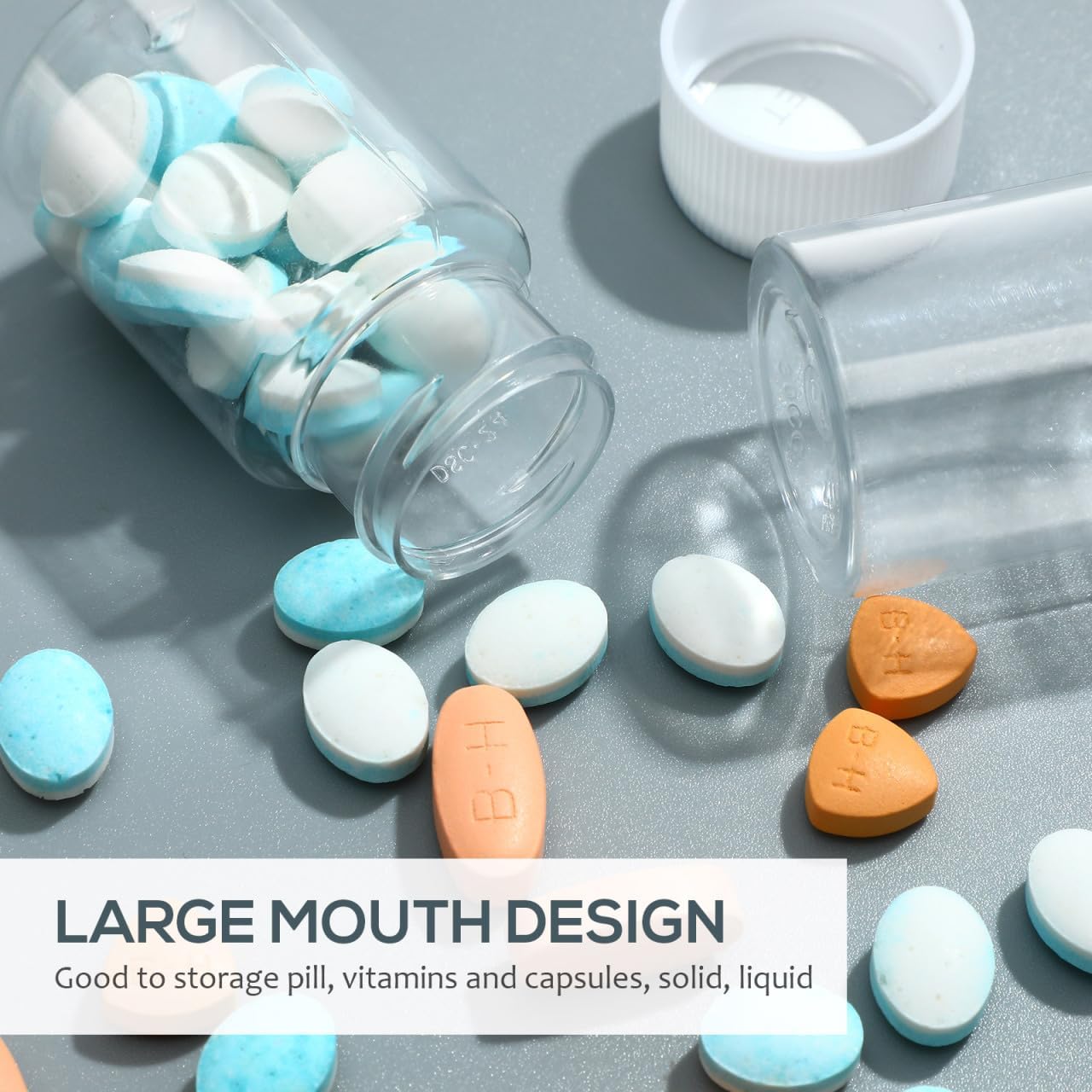 10Pcs Pill Bottles with Blank Labels - 30ml Medicine Containers with Screw Caps Name Stickers- Plastic Empty Small Pill Container Leak-Proof Clear Sample Jar for Liquid Solid Powder Medicine