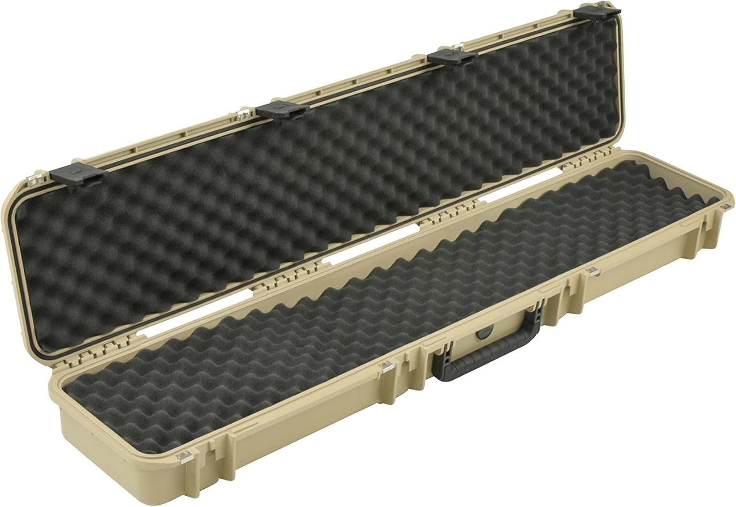 SKB iSeries Single Rifle Case with Layered Foam, Tan, Durable Gun Case for Rifle Protection (3i-4909-5T-L)