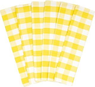 Yellow Dish Towels - Highly Absorbent, Lint-Free, 100% Cotton, Large Size, 30"x20", 6 Pack, Soft Fabric Yellow Kitchen Towels - Durable and Versatile Tea Towels Set with Hanging Loop (6 Pack)