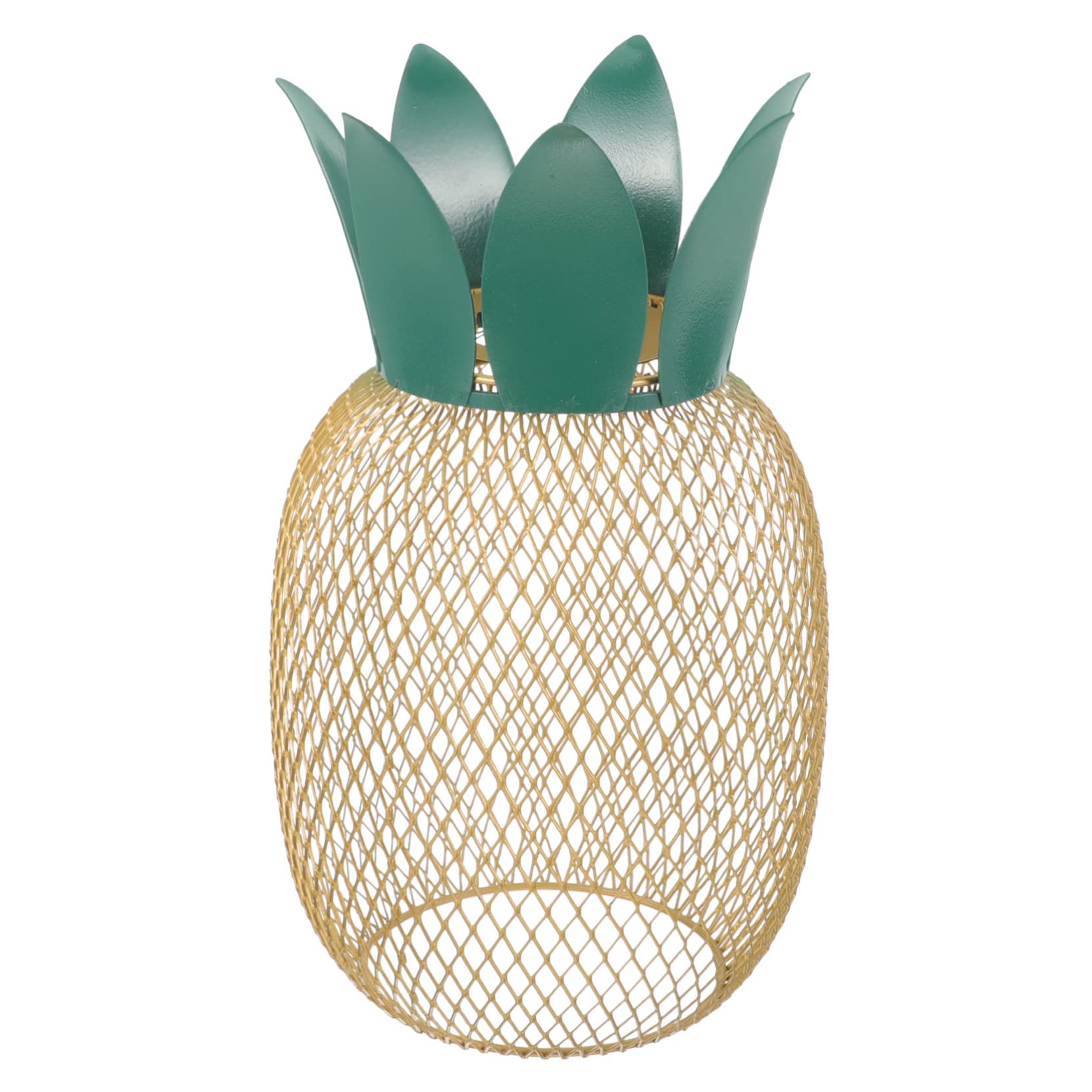 HOMOCONO Golden Metal Pineapple Shaped Hanging Lamp Shade with Hollow Out Design, Lightweight and Easy to Store Pendant Light Cover for Restaurant and Hotel Lighting