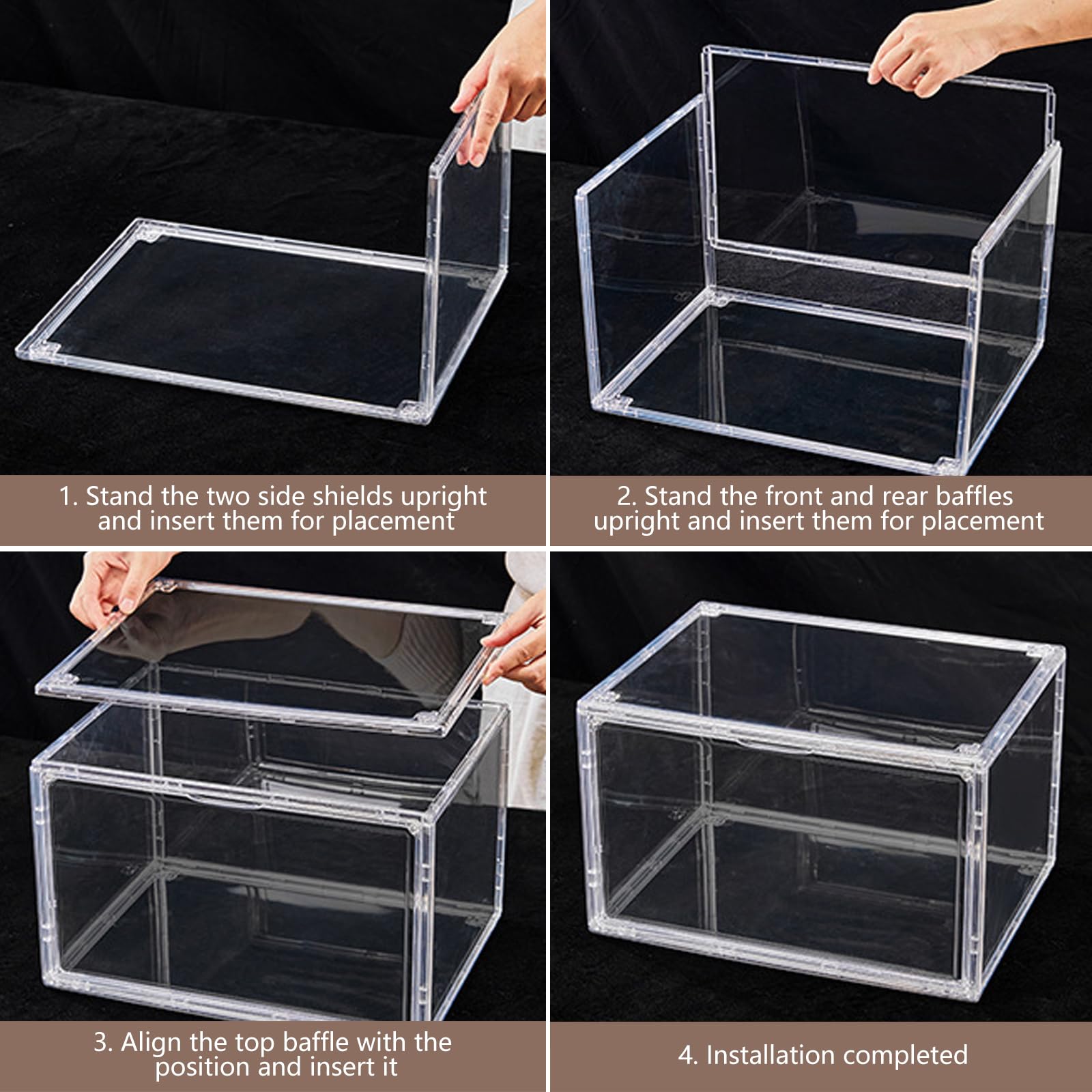 Vitrine pour Collection - Vitrine Exposition Figurine - Boite Transparent pour Figurines, Voitures Miniatures, Maquettes - Vitrine Acrylique Transparente - 36x27x23cm