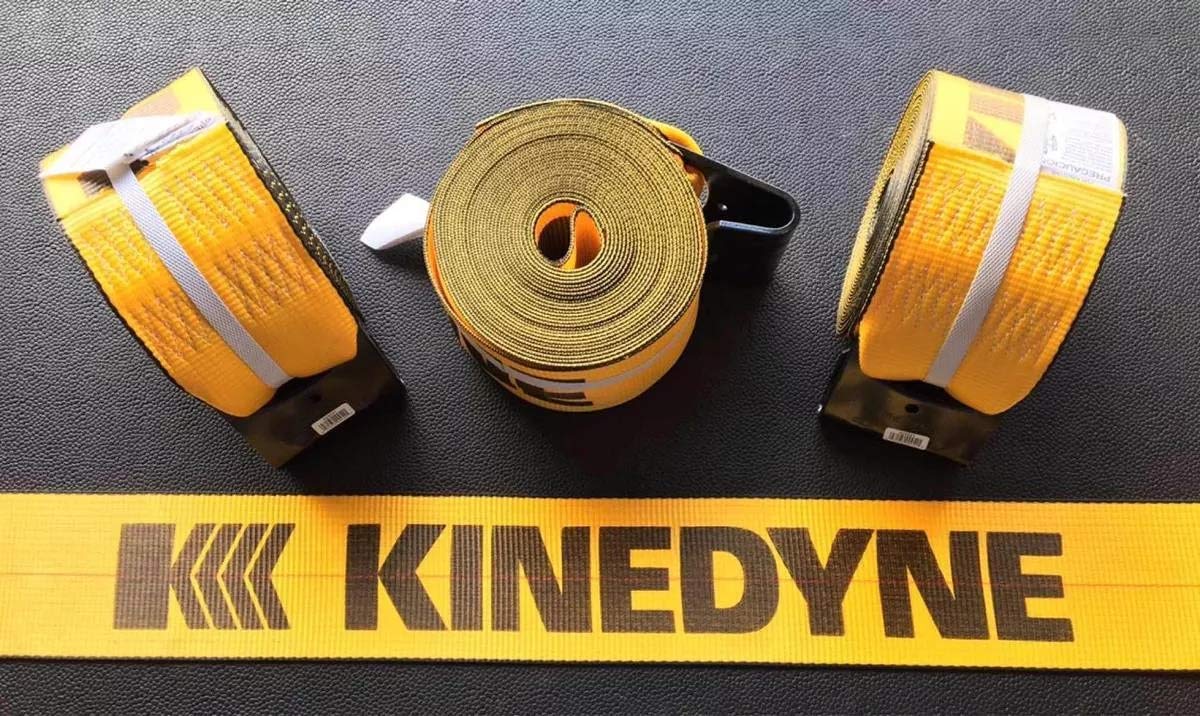 Kinedyne Cargo Control Winch Strap 423021 with Flat Hook - 30' x 4"" Gold - 1 Each