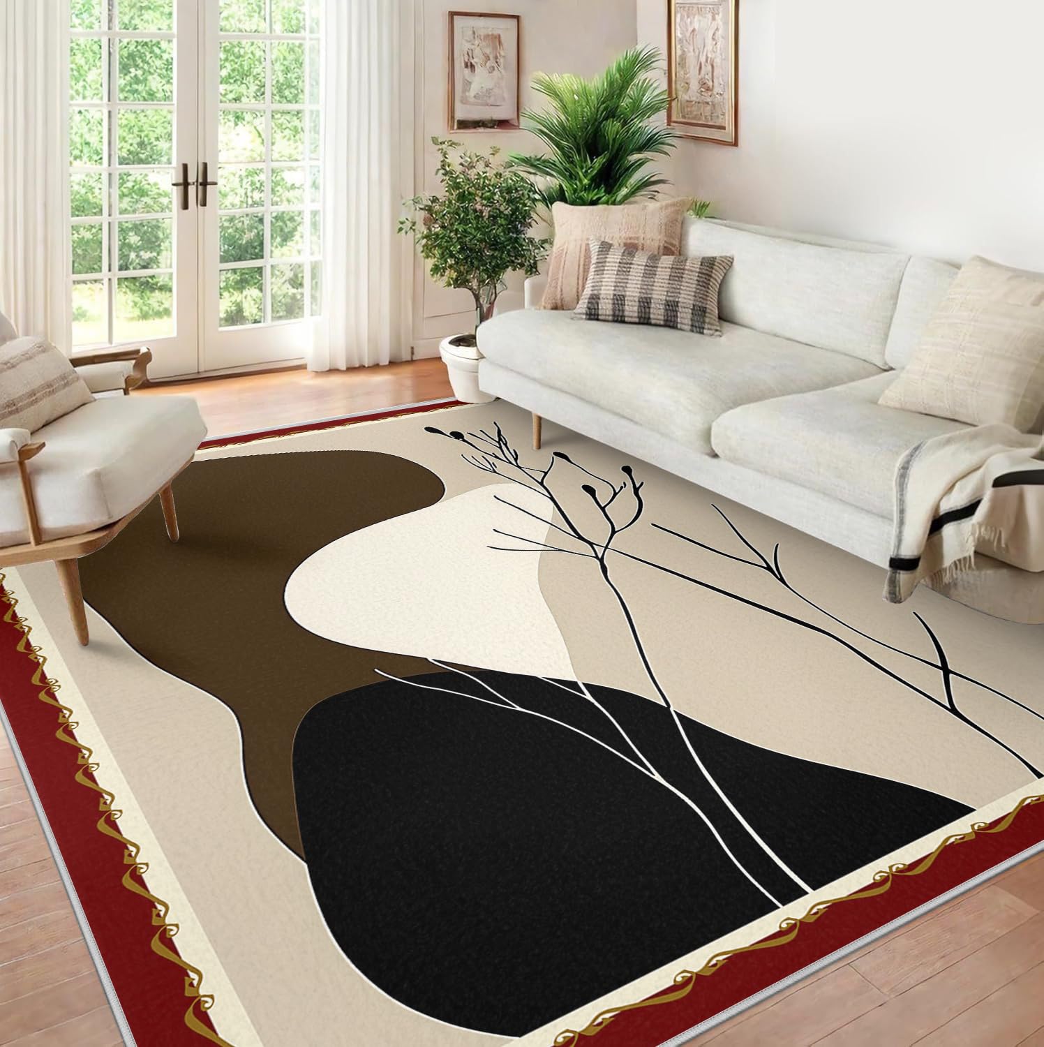 Tapis de style nordique 100x200cm pour un salon moderne et chaleureux