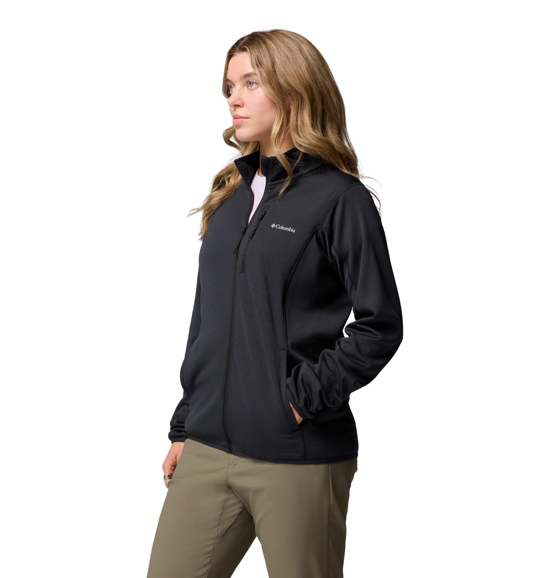 Columbia Essential Hike Grid Fleece Full Zip, Giacca In Pile Con Cerniera Intera Donna