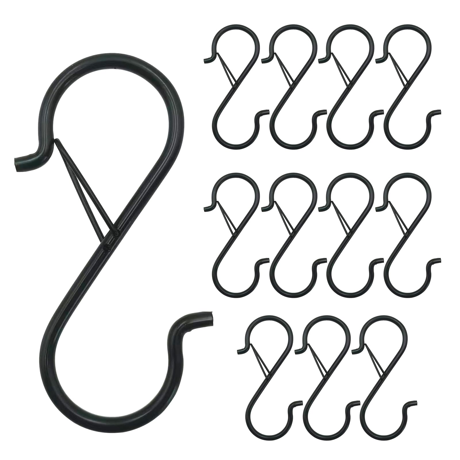 Photo 1 of Ticway 12-Piece Black S Hooks with Safety Buckle