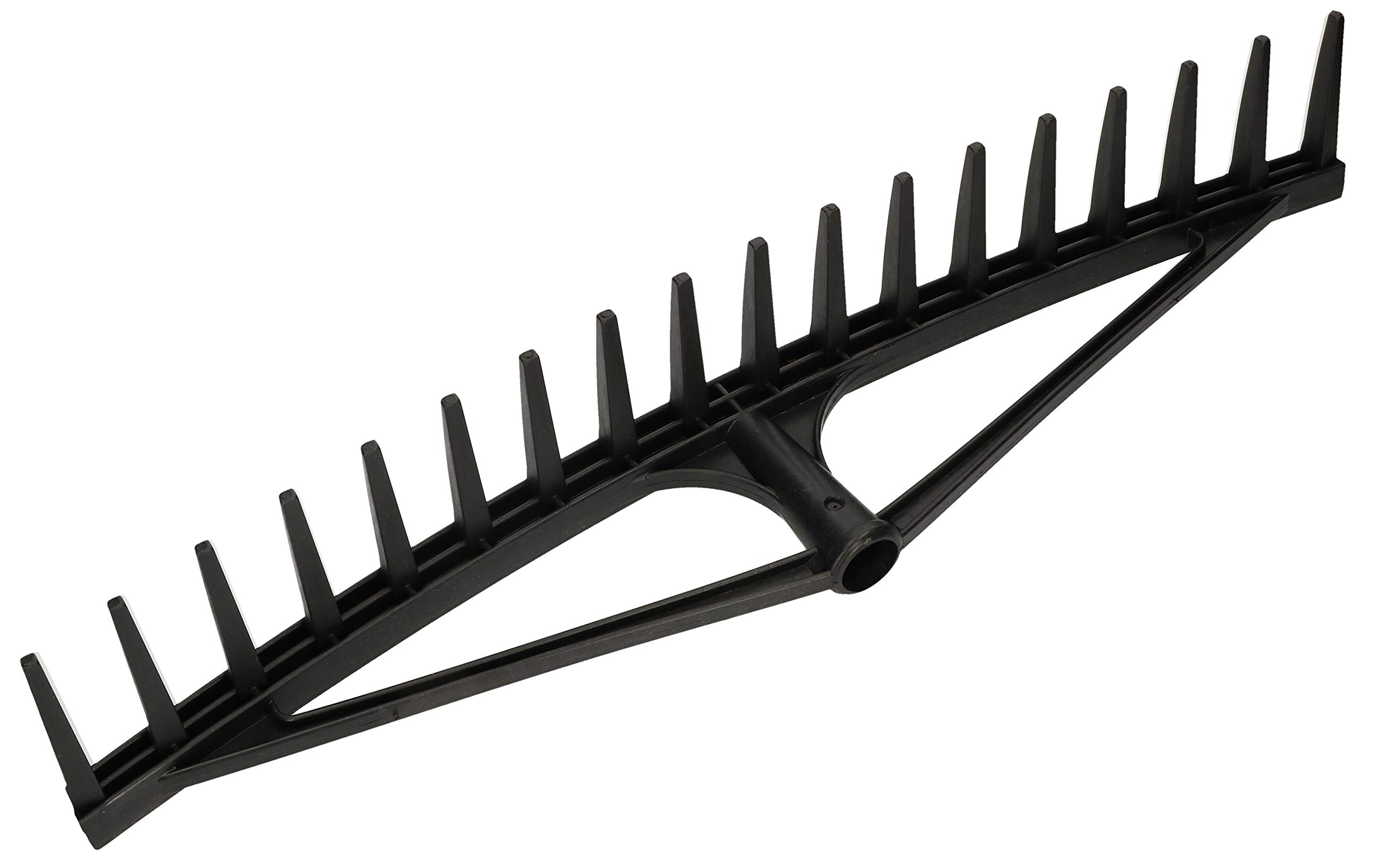 KOTARBAU® Rastrello per Foglie - Rastrello Giardino - Plastica - 61 cm - Nero - 18 Denti - per Erba Fieno - Senza Manico - Leggero Resistente