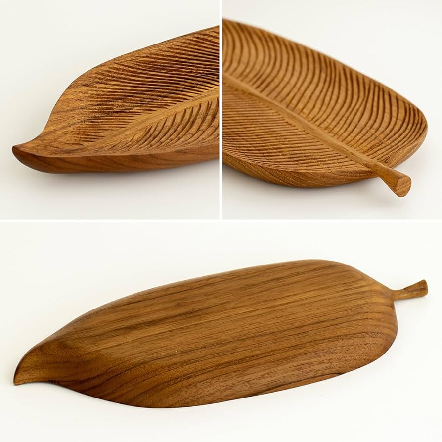 Amazon.co.jp: Wood Collection 木製プレート お皿 リーフ
