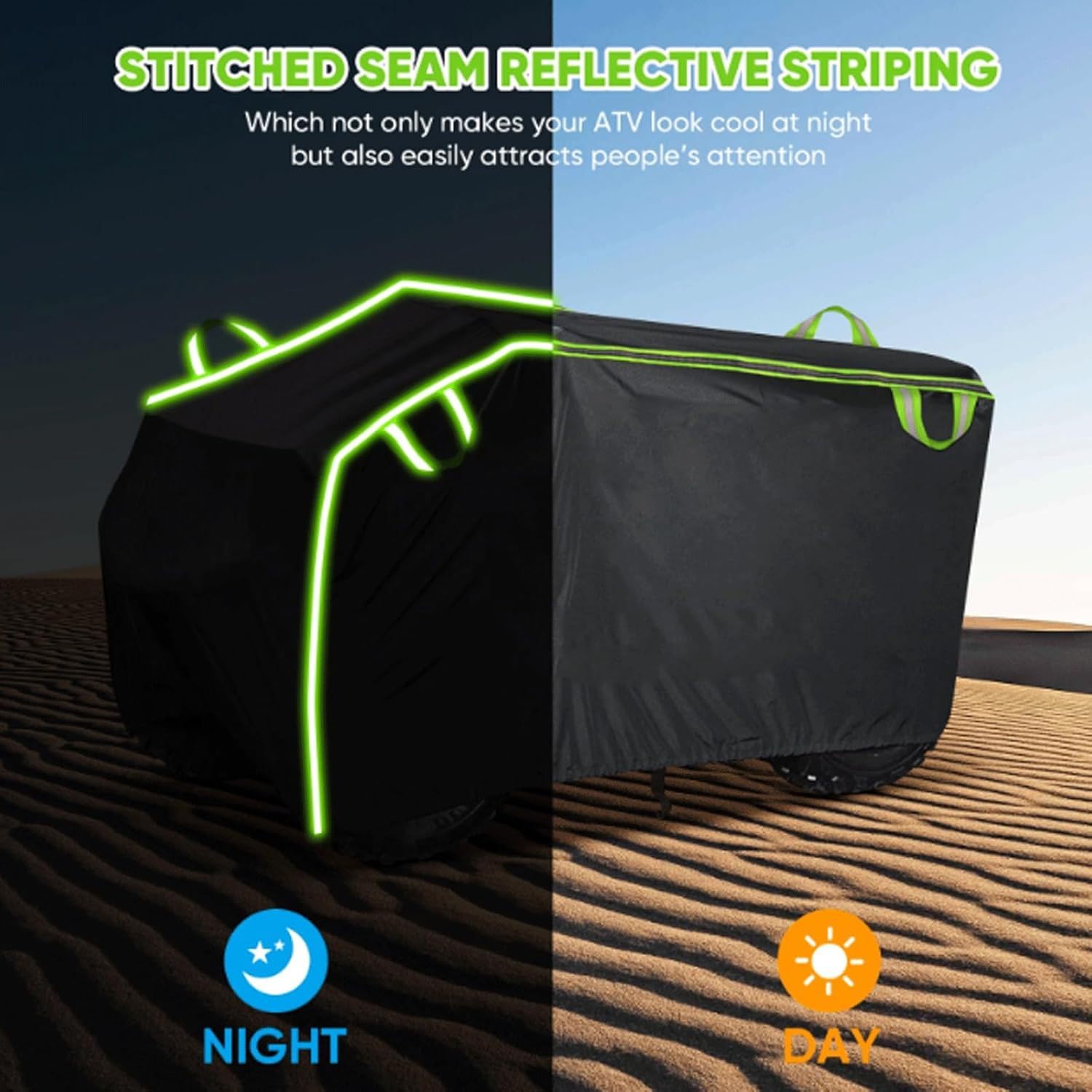 Cubierta de ATV para ODES PATHCROSS 650 2018-2023 2024 2025 2026+, Oxford Cubierta Protectora Exterior con Banda Reflectante All Weather Antiviento UV,A/Green