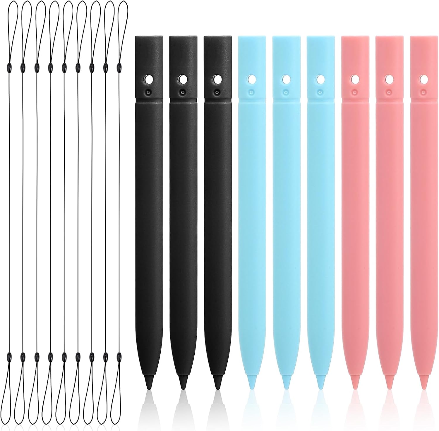Ymapinc 6 Pack Stylus Drawing Pen Replacement for Doodle Board, 4.45 inch Long Drawing Stylus for LCD Writing, Colorful Pad Writing Pens with 6 Hanging Rope Lanyards