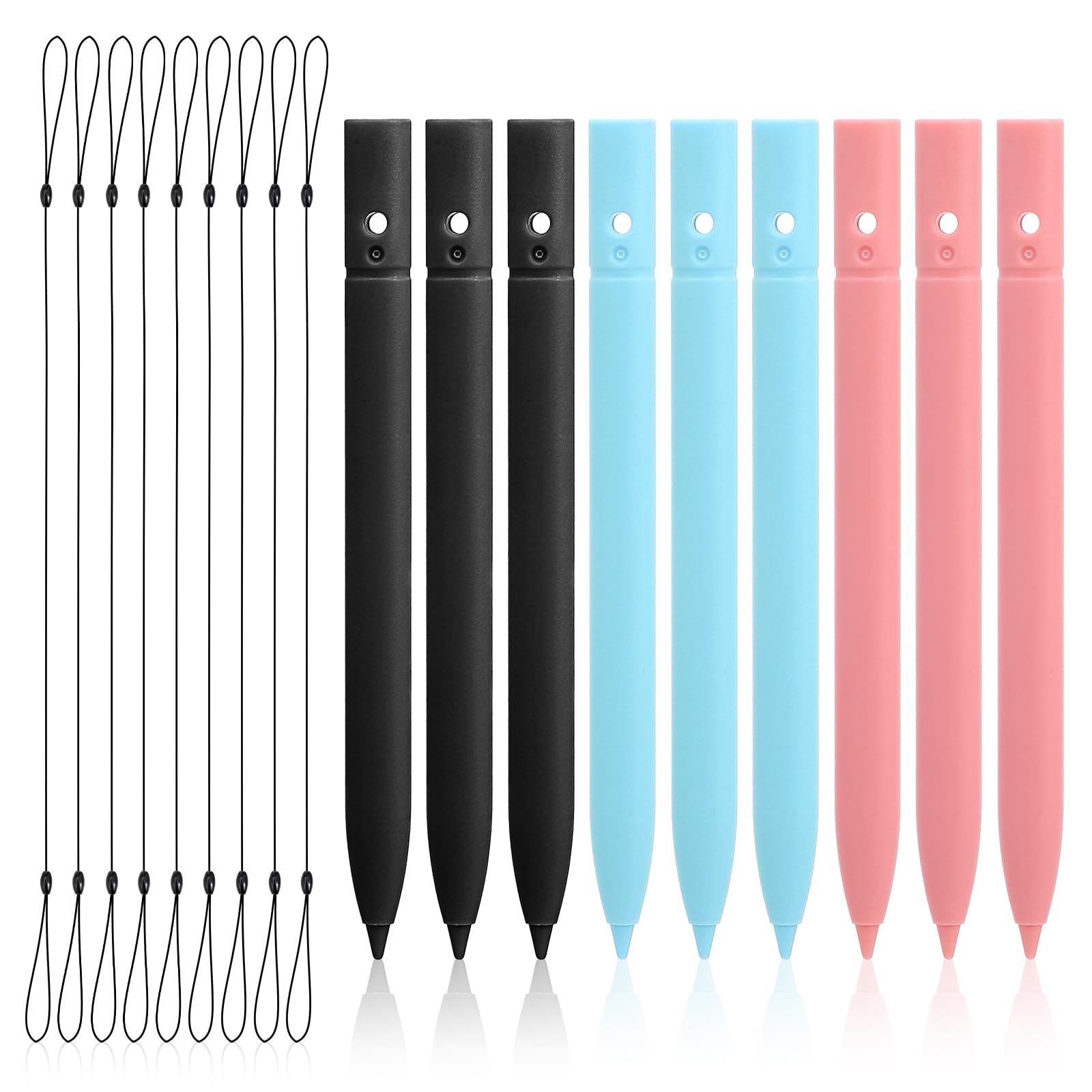 Ymapinc 9Pcs Doodle Board Replacement Stylus Drawing Pen with Lanyards, 4.45inch Colorful Pens for LCD Writing with 9 Hanging Rope-image-23