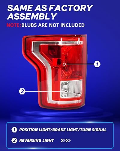 Miniatura 4 de AUTOONE F150 - Conjunto de luces traseras de repuesto para Ford F-150 SSVFord F-150 SSV 2015 2016 2017 Ford F-150 Lariat, XL, XLT, lado del