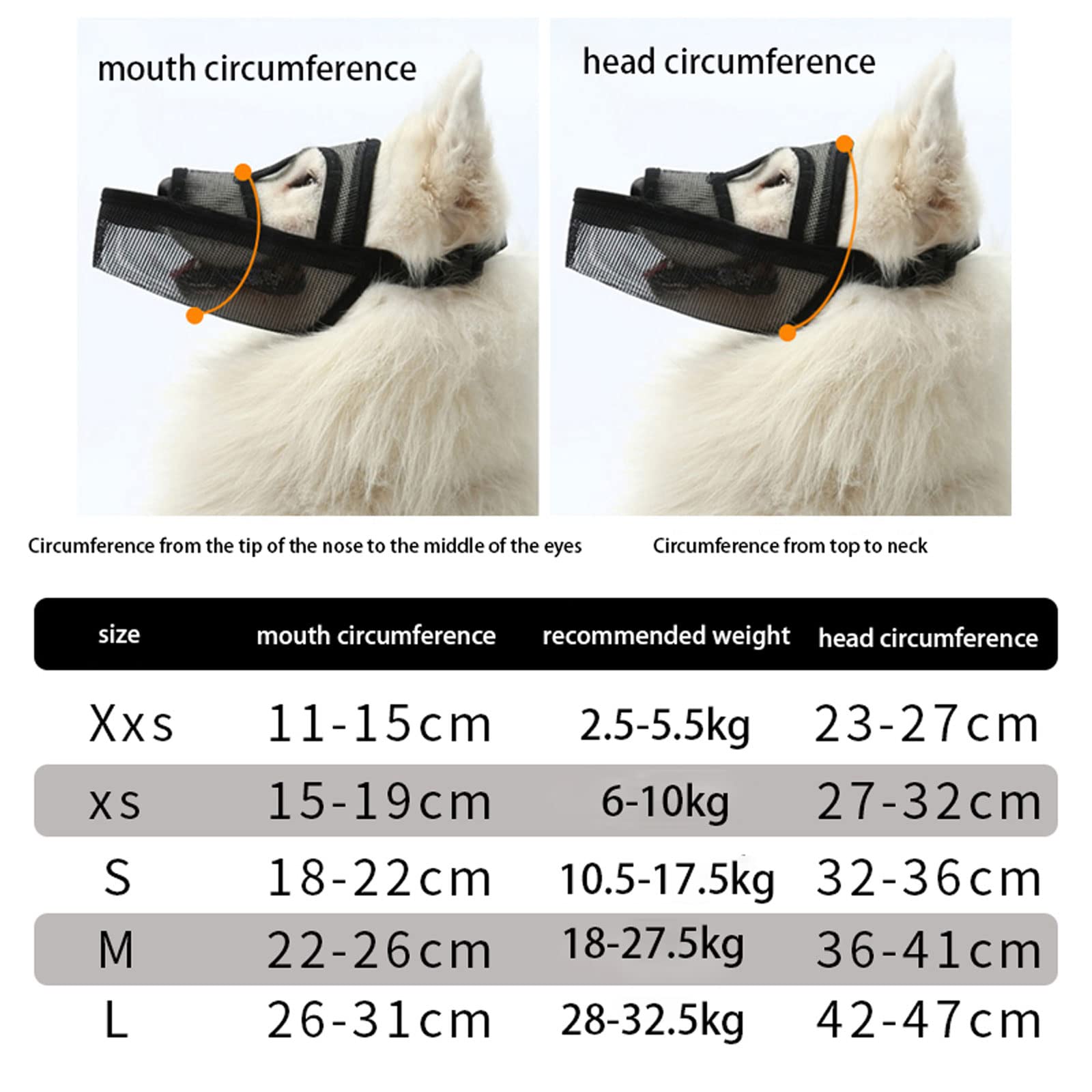 bozal de Perro Bozales de Boca de Perro,Bozal para Perros,Bozal Perros Bozal Antimordeduras Perro Dog Muzzle para Perros Pequeños Medianos Grandes.-Orange||L