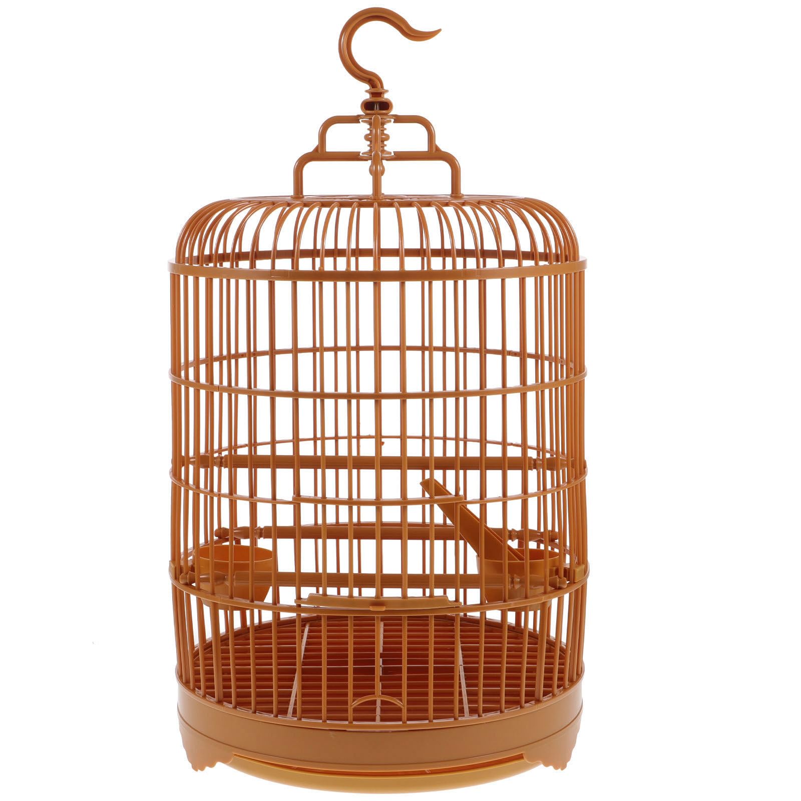 Cage à oiseaux ronde avec plateau amovible et crochet de suspension stable
