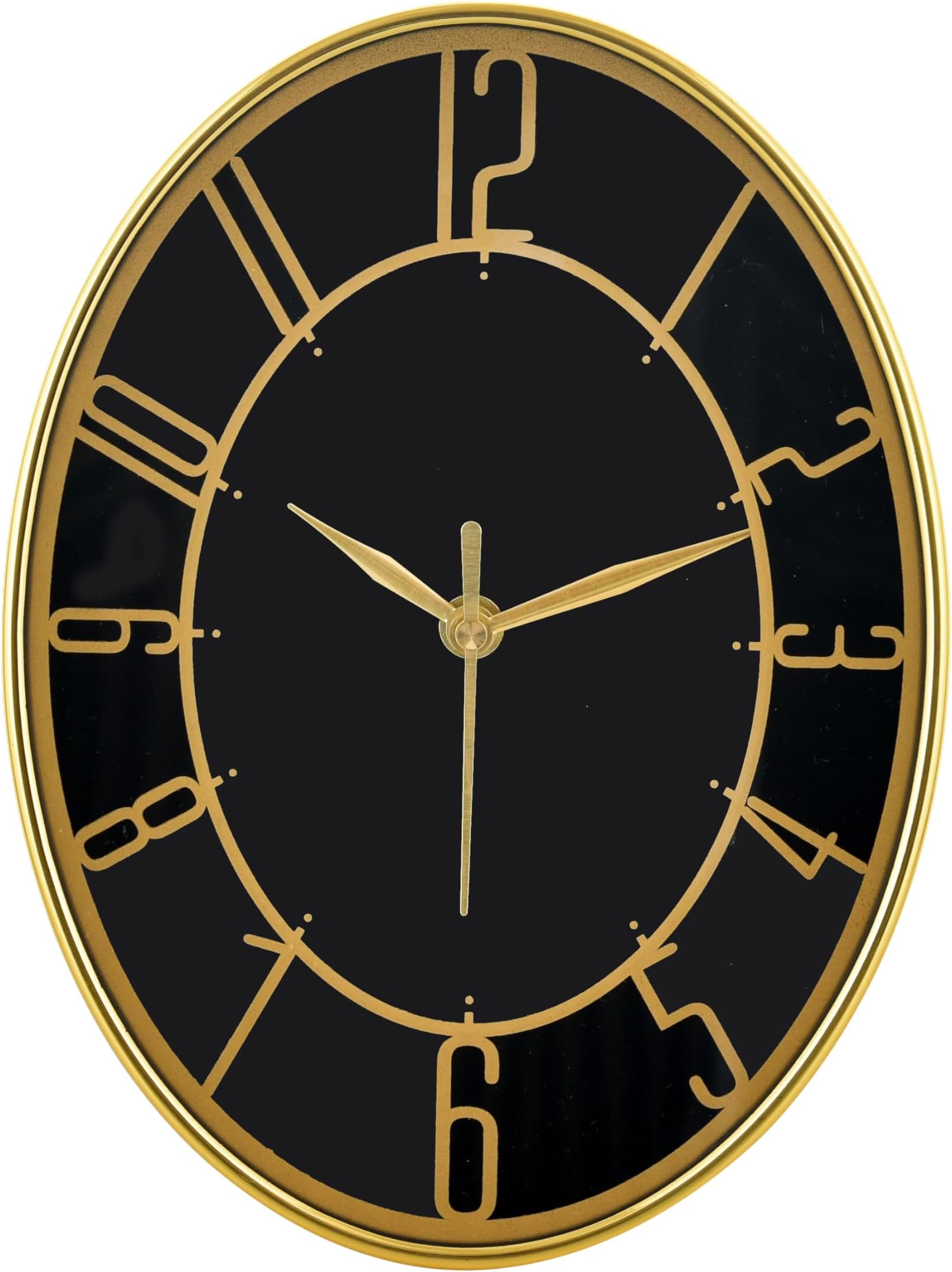 Step Movement Attractive Design Wall Clock for Home and Offices (9 Inches_Black Golden)