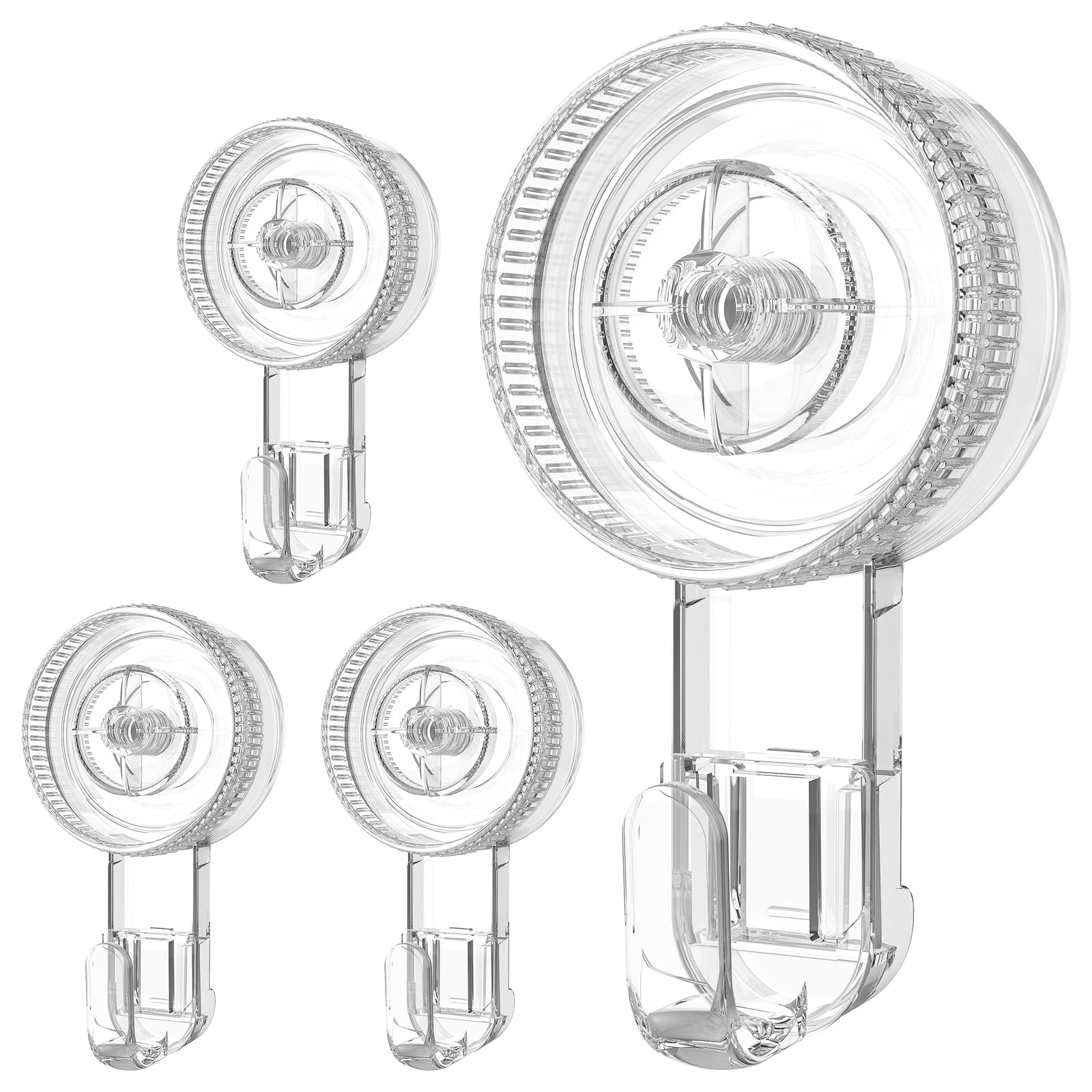 GlobaLink 4er Set Saugnapf-Haken Ohne Bohren, Extra Stark 5kg Tragkraft, Saugnäpfe Wiederverwendbar, aus Kleber Vakuum Wasserdicht für Fenster, Bad & Küche -Transparente